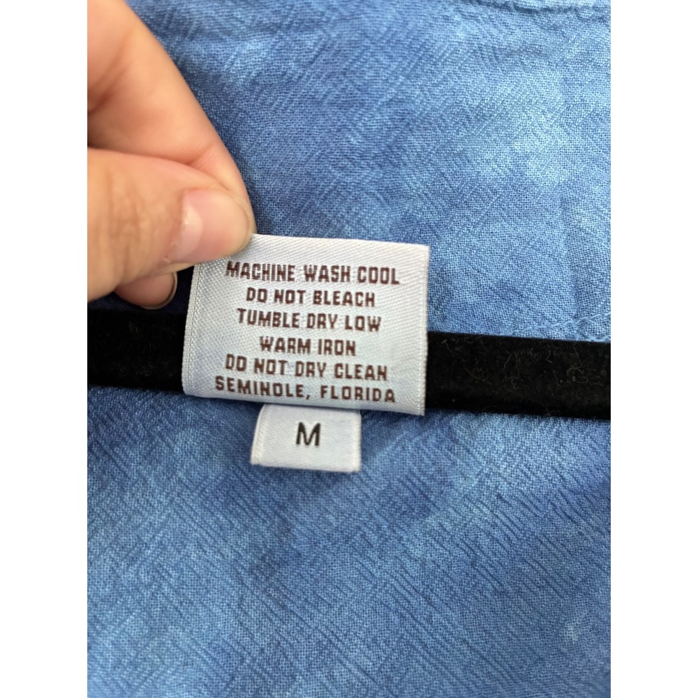 Cottonseed Wear Womens Blue Tie Dye Asymmetrical Lagenlook Cotton Tunic Top M - Picture 3 of 6